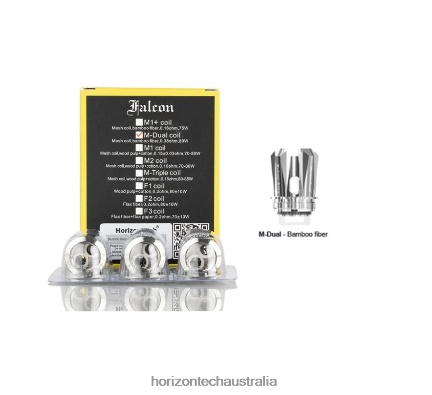HorizonTech Falcon Coils (3-Pack) VJ2DVJ165 M-Dual Mesh Coil 0.38ohm - HorizonTech Disposable Vape