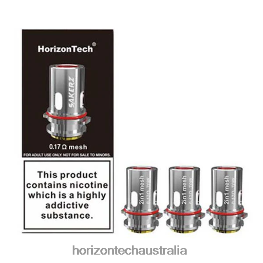HorizonTech Sakerz Coils (3-Pack) VJ2DVJ6 2-in-1 Mesh 0.17ohm (3-Pack) - Horizon Tech Vape