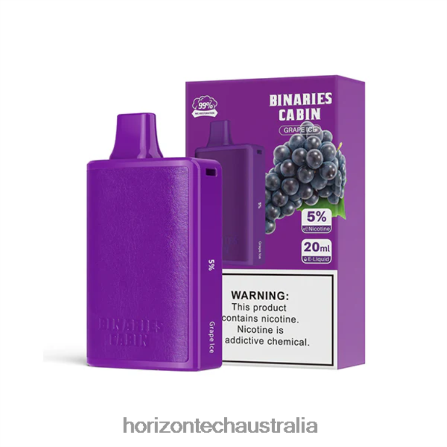 HorizonTech Binaries Cabin Disposable 20mL VJ2DVJ55 Grape Ice - HorizonTech Disposable Vape