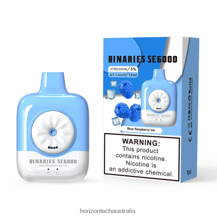 HorizonTech Binaries Cabin Disposable SE 12mL VJ2DVJ125 Blue Raspberry Ice - HorizonTech Disposable Vape