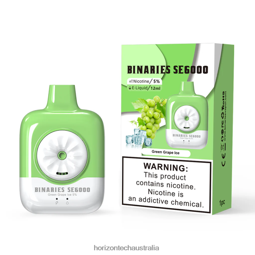 HorizonTech Binaries Cabin Disposable SE 12mL VJ2DVJ128 Green Grape Ice - HorizonTech Canberra