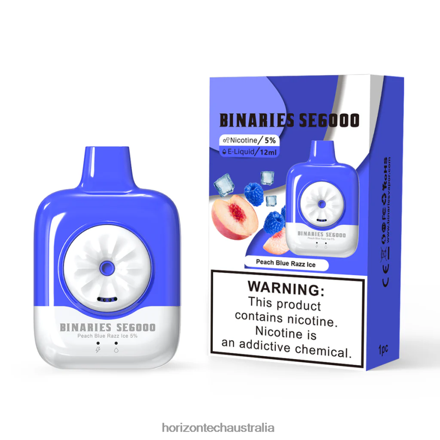 HorizonTech Binaries Cabin Disposable SE 12mL VJ2DVJ142 Peach Blue Razz Ice - Horizon Tech Vape Tank