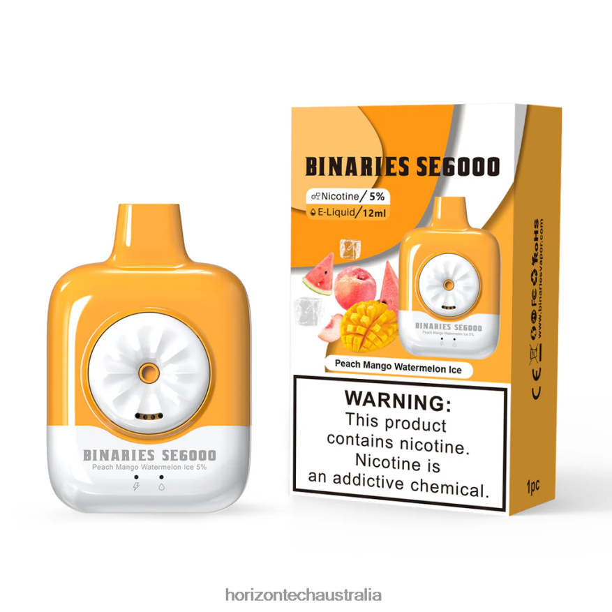 HorizonTech Binaries Cabin Disposable SE 12mL VJ2DVJ143 Peach Mango Watermelon Ice - HorizonTech Vape