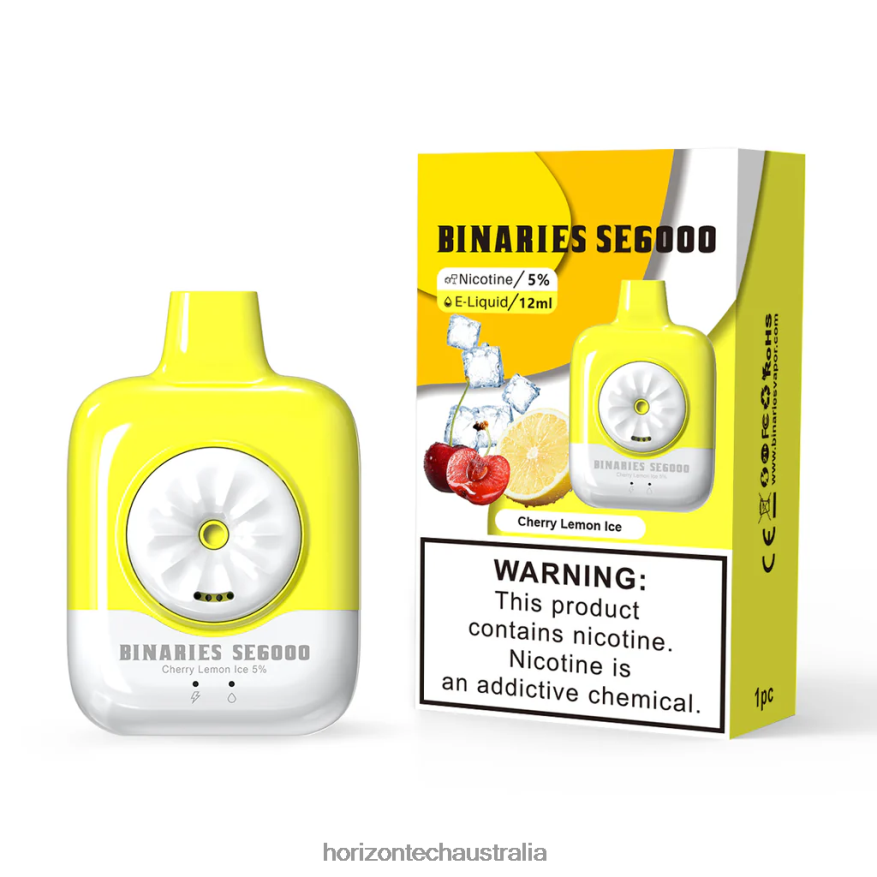 HorizonTech Binaries Cabin Disposable SE 12mL VJ2DVJ145 Cherry Lemon Ice - HorizonTech Disposable Vape