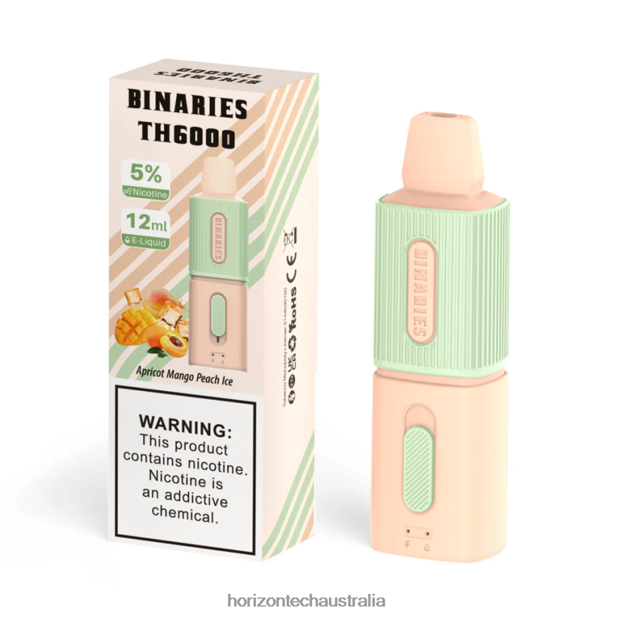 HorizonTech Binaries Cabin TH6000 Disposable 12mL VJ2DVJ104 Apricot Mango Peach Ice - HorizonTech Vape Kit
