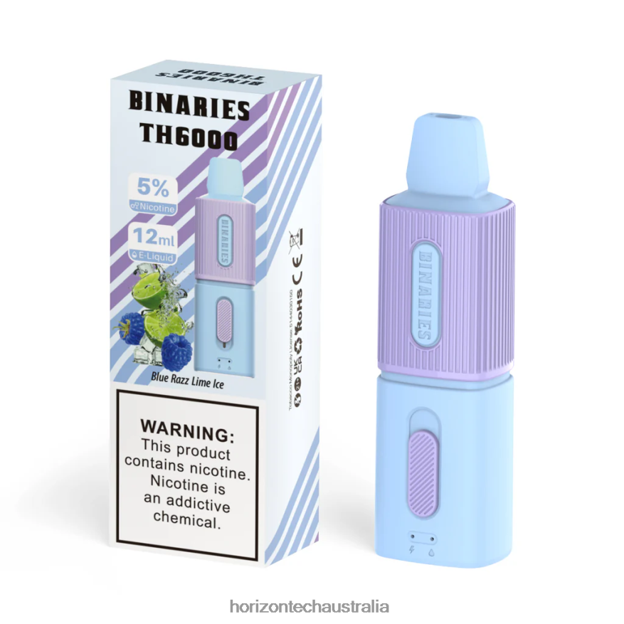 HorizonTech Binaries Cabin TH6000 Disposable 12mL VJ2DVJ106 Blue Razz Lime Ice - Horizon Tech Vape