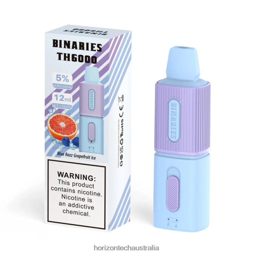 HorizonTech Binaries Cabin TH6000 Disposable 12mL VJ2DVJ108 Blue Razz Grapefruit Ice - HorizonTech Canberra