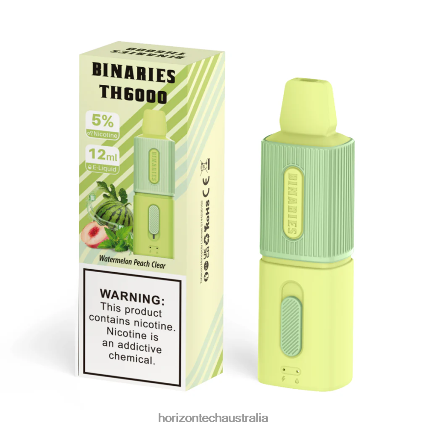 HorizonTech Binaries Cabin TH6000 Disposable 12mL VJ2DVJ118 Watermelon Peach Clear - HorizonTech Canberra