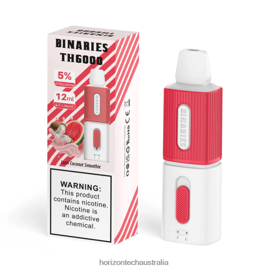 HorizonTech Binaries Cabin TH6000 Disposable 12mL VJ2DVJ119 Lush Coconut Smoothie - HorizonTech Vape Australia