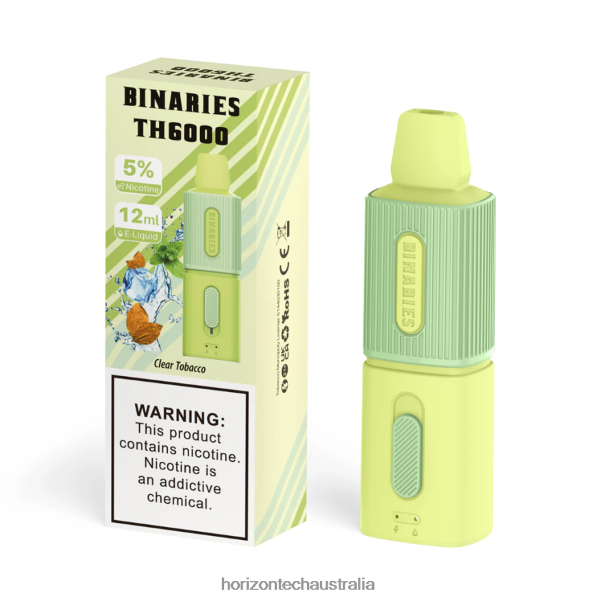 HorizonTech Binaries Cabin TH6000 Disposable 12mL VJ2DVJ121 Clear Tobacco - Horizon Tech Vape Coils